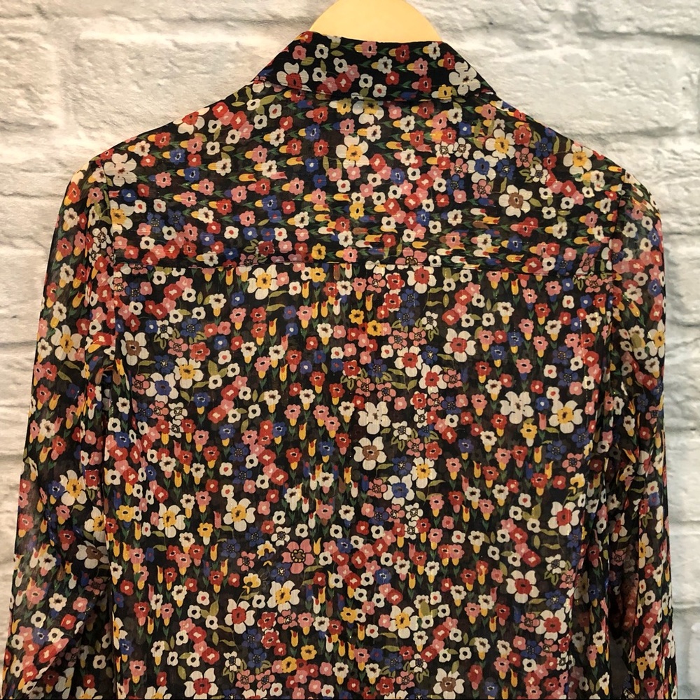 The Kooples XXS Floral Metallic Button Up Blouse - Picture 10 of 13